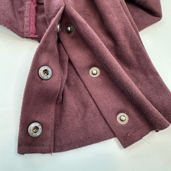 Kit from the Kloth Vegan Suede Draped Jacket Burgundy  Women’s Size Small Petite - Picture 9 of 15